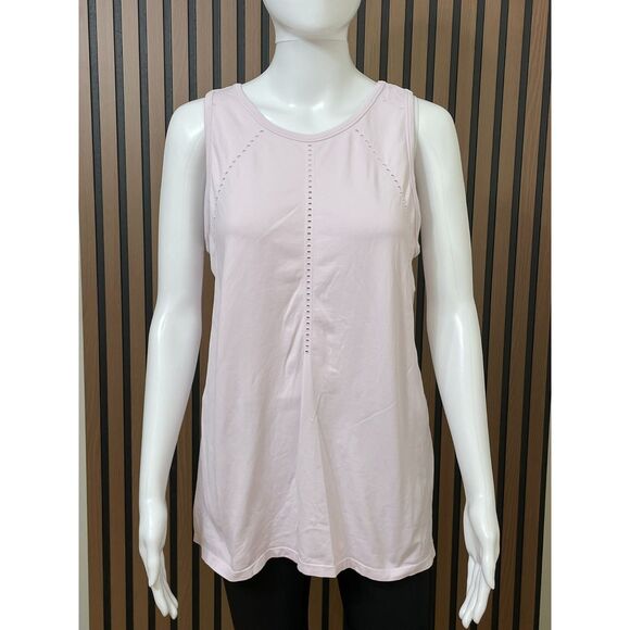 Athleta Foothill Women's M Pink Tank Nylon Top Seamless Split Back Workout Yoga - Picture 1 of 6